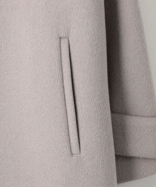 green label relaxingアンゴラビーバースリットノーカラーコート