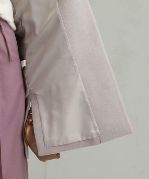 green label relaxingアンゴラビーバースリットノーカラーコート