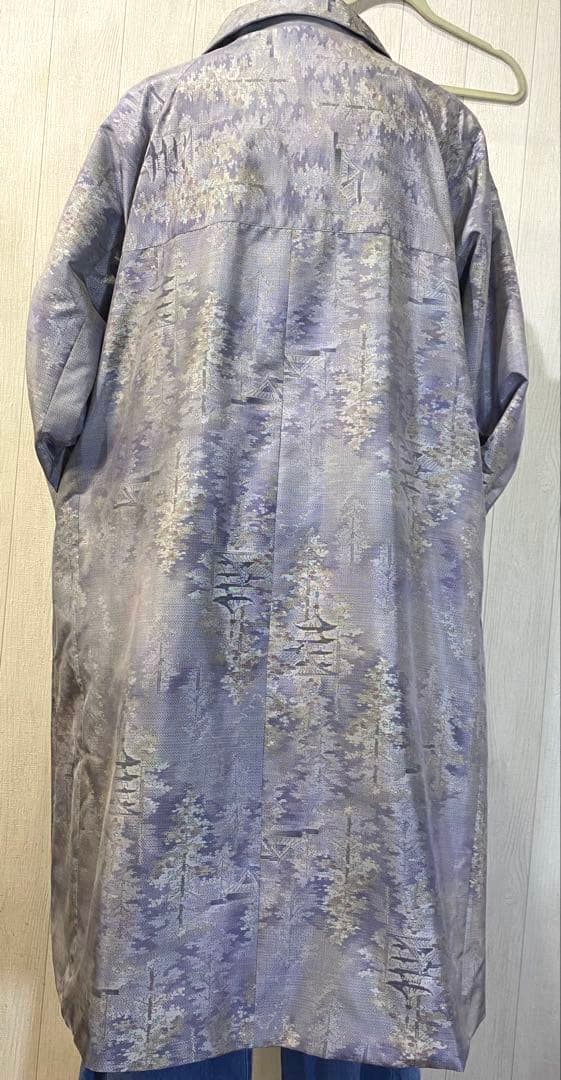 正絹紬 訪問着 白大島紬 リバーシブル コート