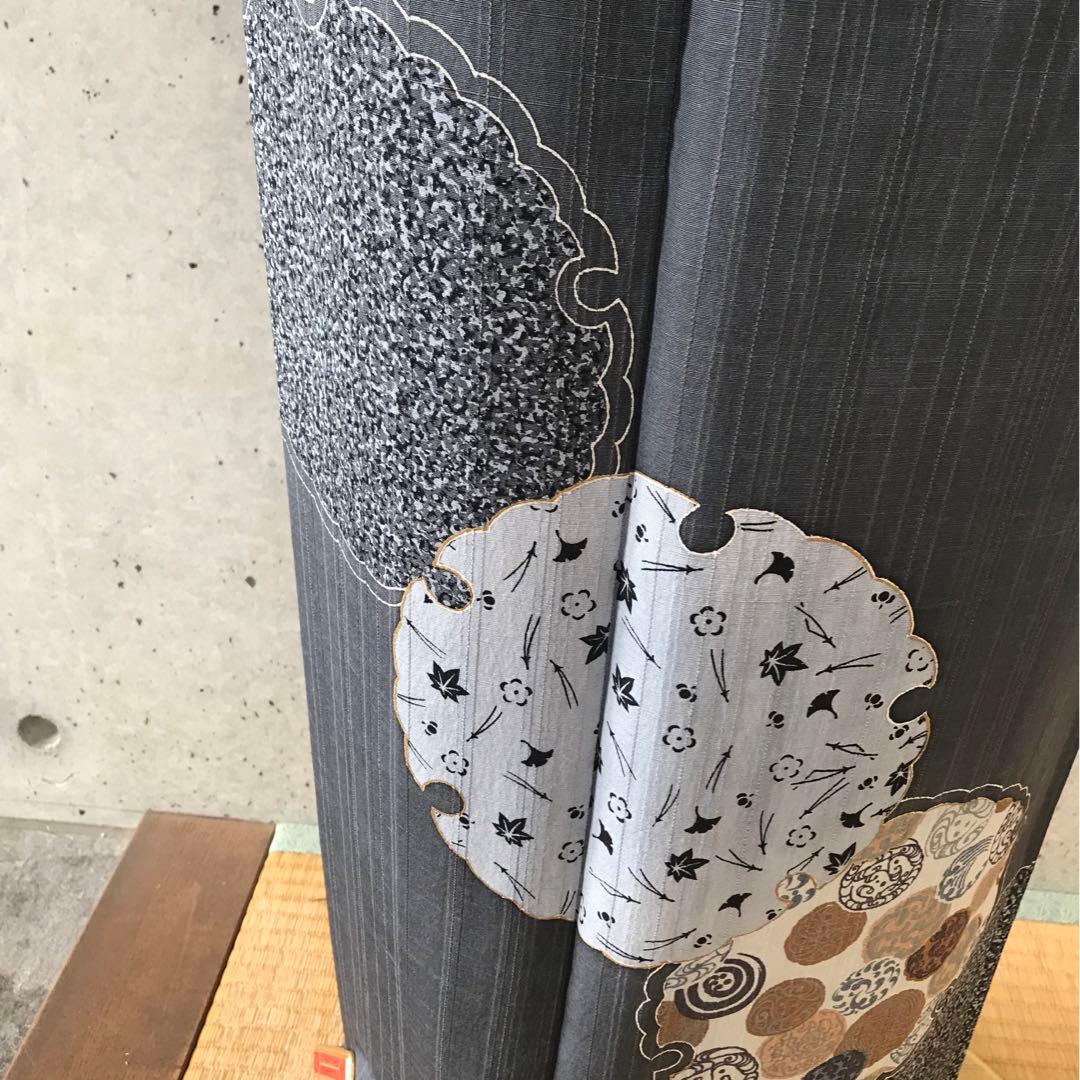 さが美【つづら屋平助】正絹　上質なた紬の訪問着　雪輪に松梅銀杏紅葉など　ガード