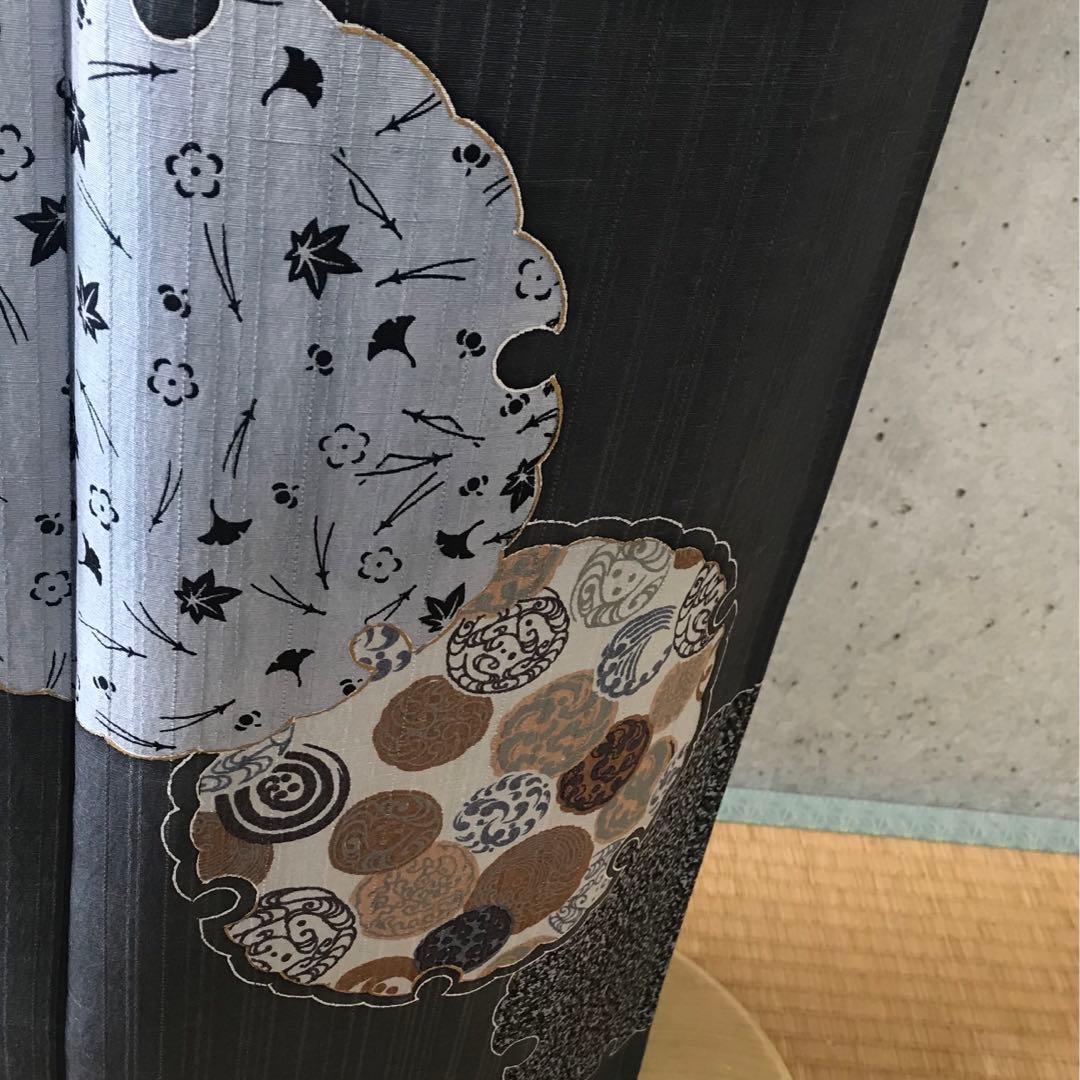 さが美【つづら屋平助】正絹　上質なた紬の訪問着　雪輪に松梅銀杏紅葉など　ガード