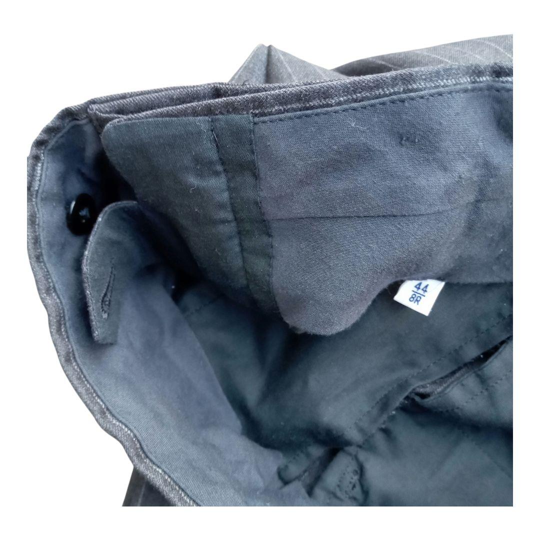 美品 ビームスF フランネルチョークストライプスーツ チャコールグレー 44