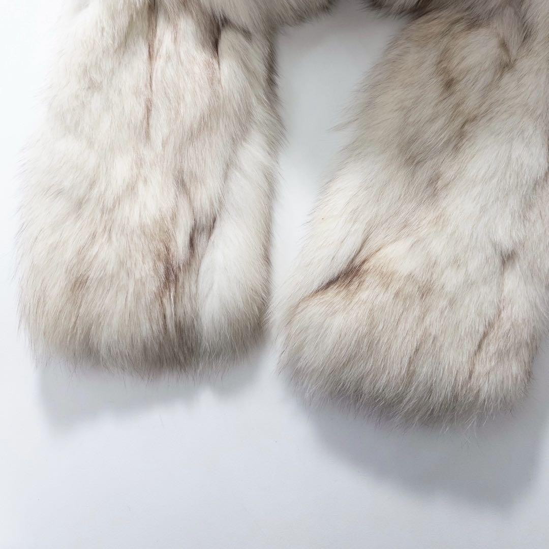 ふわふわ◎ブルーフォックス ファーコート 大きめサイズ　レディース　青狐　本毛皮