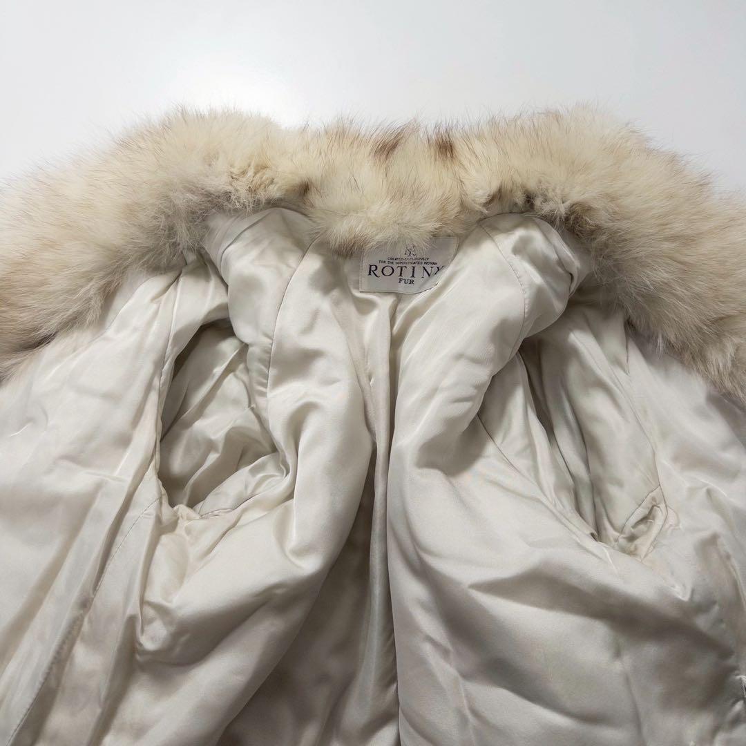 ふわふわ◎ブルーフォックス ファーコート 大きめサイズ　レディース　青狐　本毛皮