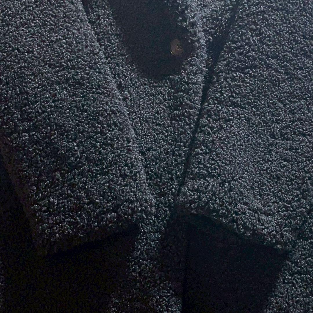 【完売品】ZARA テディベアコート オーバサイズ M〜L相当 ブラック 女優襟