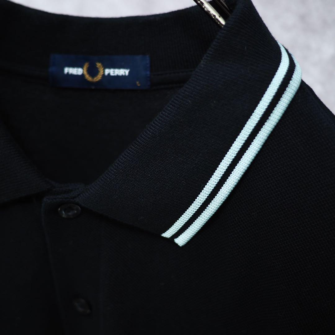 FRED PERRY｜M3636 ロングスリーブポロ（Black/Mint・L）