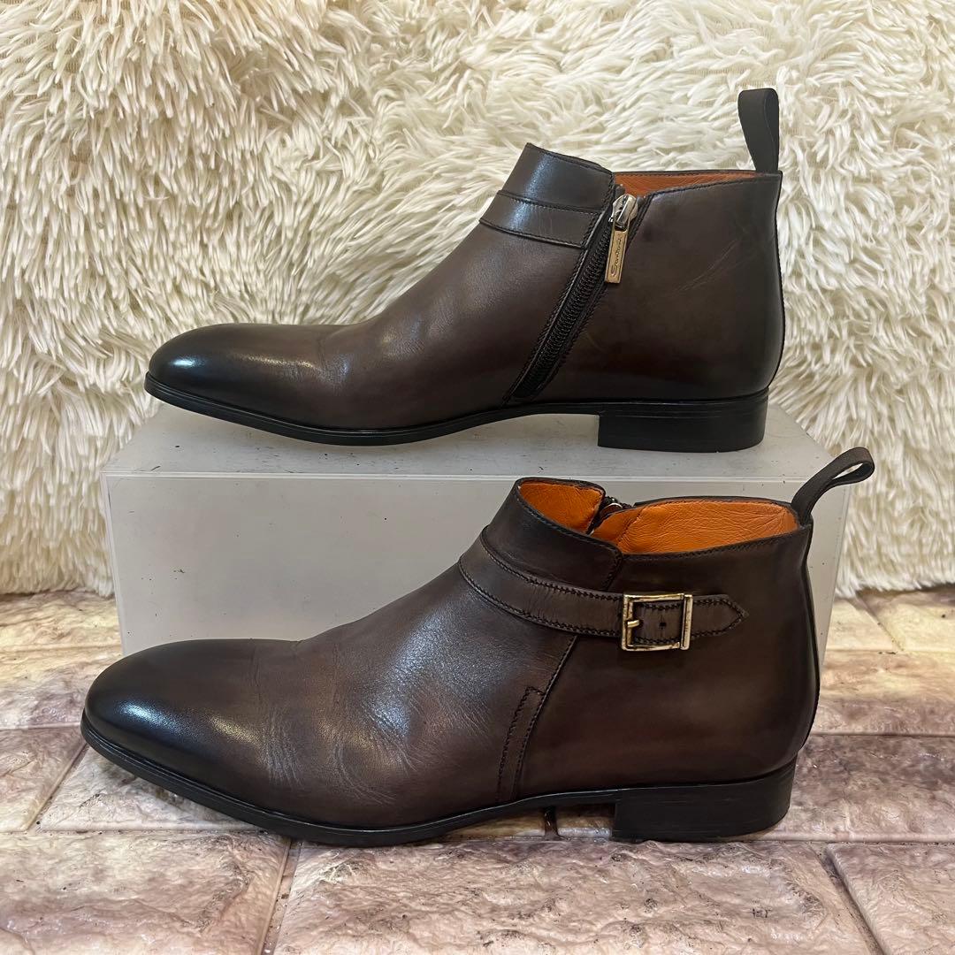 極美品　サントーニ　サイドジップ　ショートアンクル　ブーツ　24.5cm