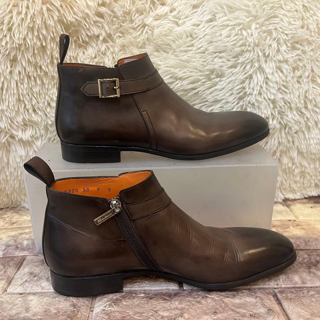 極美品　サントーニ　サイドジップ　ショートアンクル　ブーツ　24.5cm