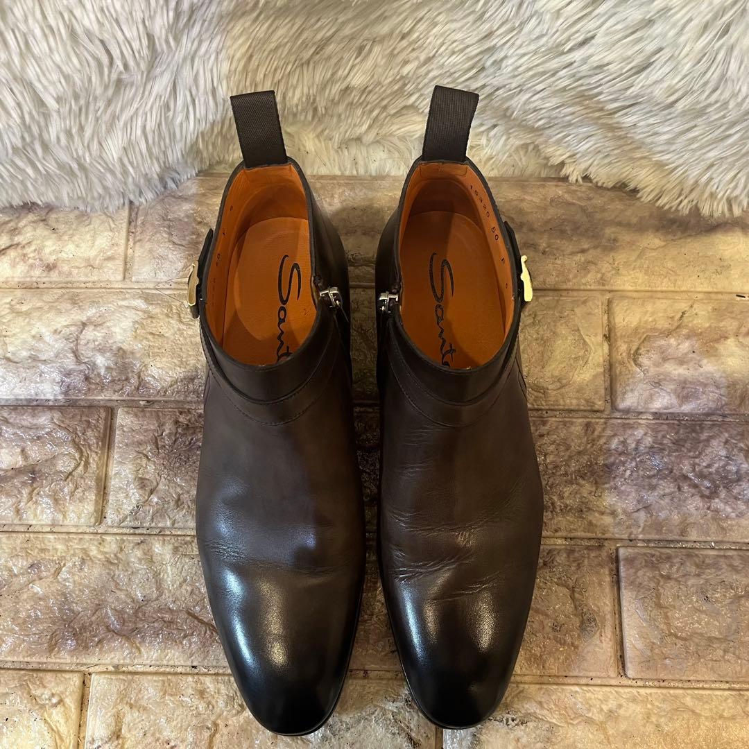 極美品　サントーニ　サイドジップ　ショートアンクル　ブーツ　24.5cm