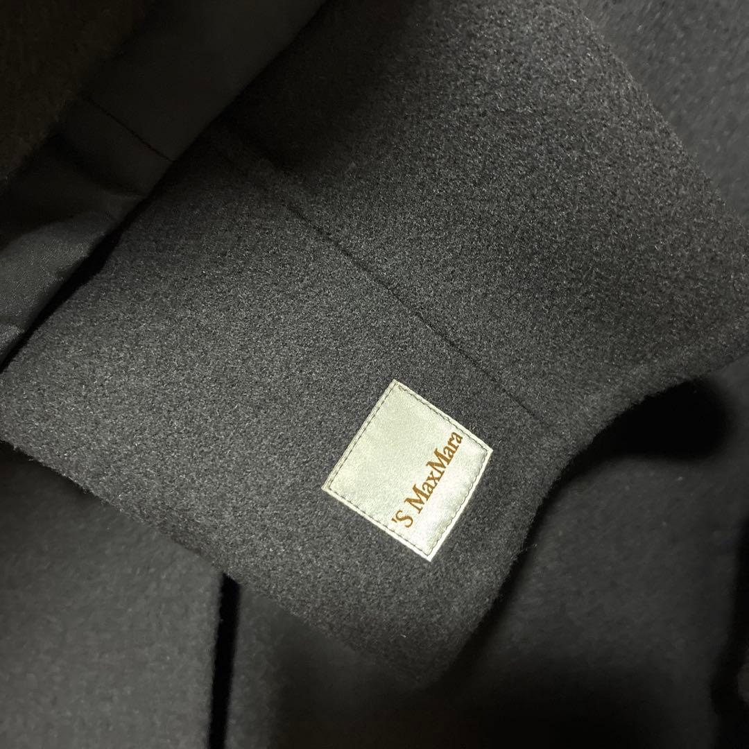 s MAXMARA ネイビー　一枚仕立て　2wayコート　取り外し可能　ビジュー