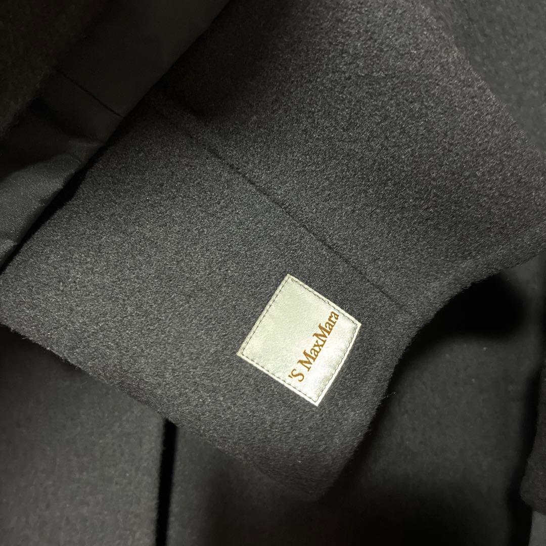 s MAXMARA ネイビー　一枚仕立て　2wayコート　取り外し可能　ビジュー