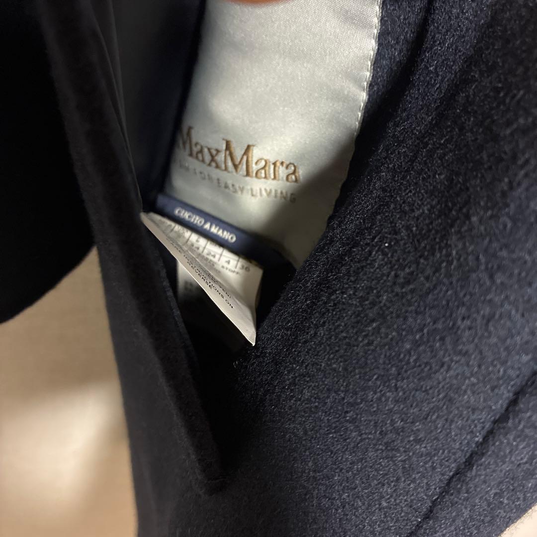 s MAXMARA ネイビー　一枚仕立て　2wayコート　取り外し可能　ビジュー