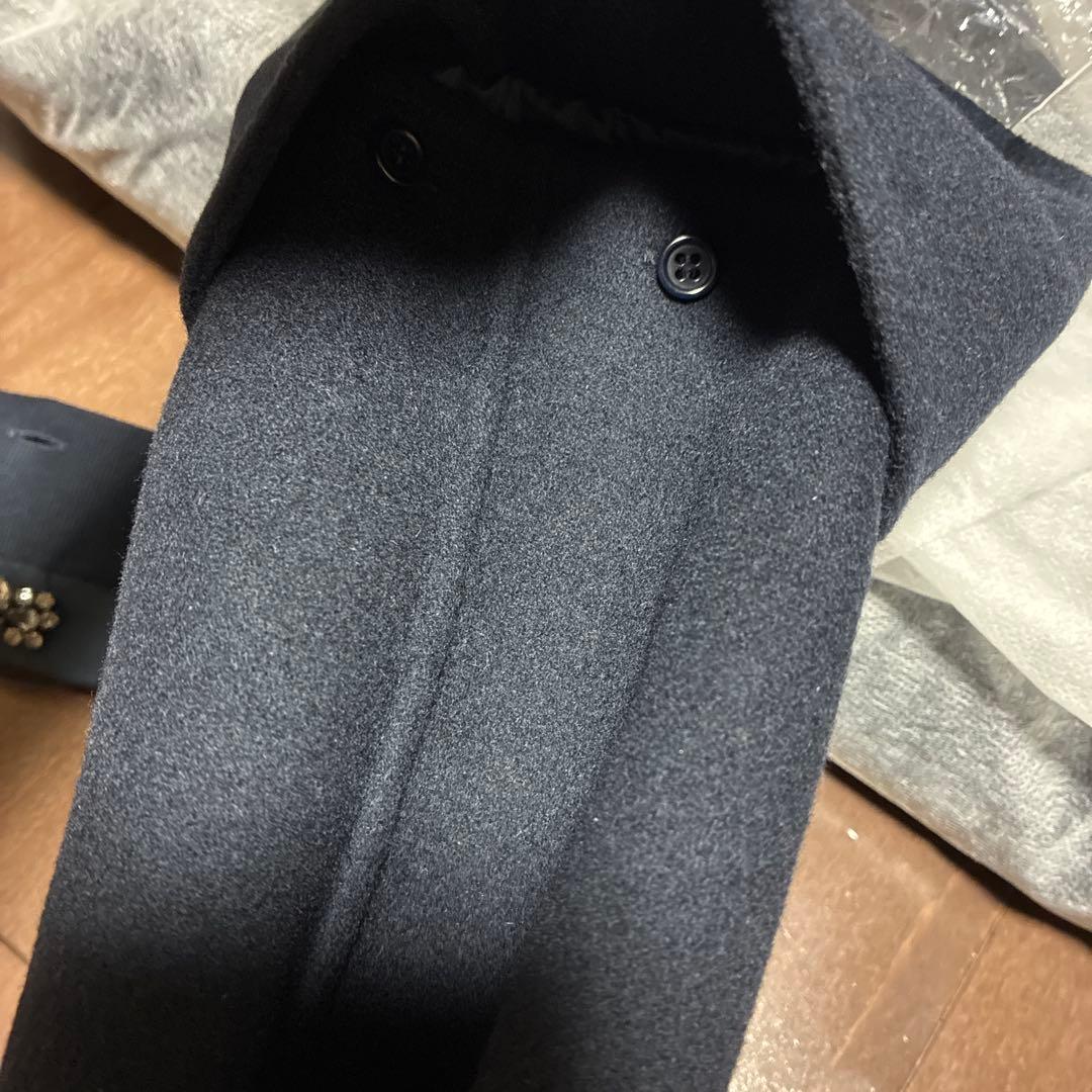 s MAXMARA ネイビー　一枚仕立て　2wayコート　取り外し可能　ビジュー