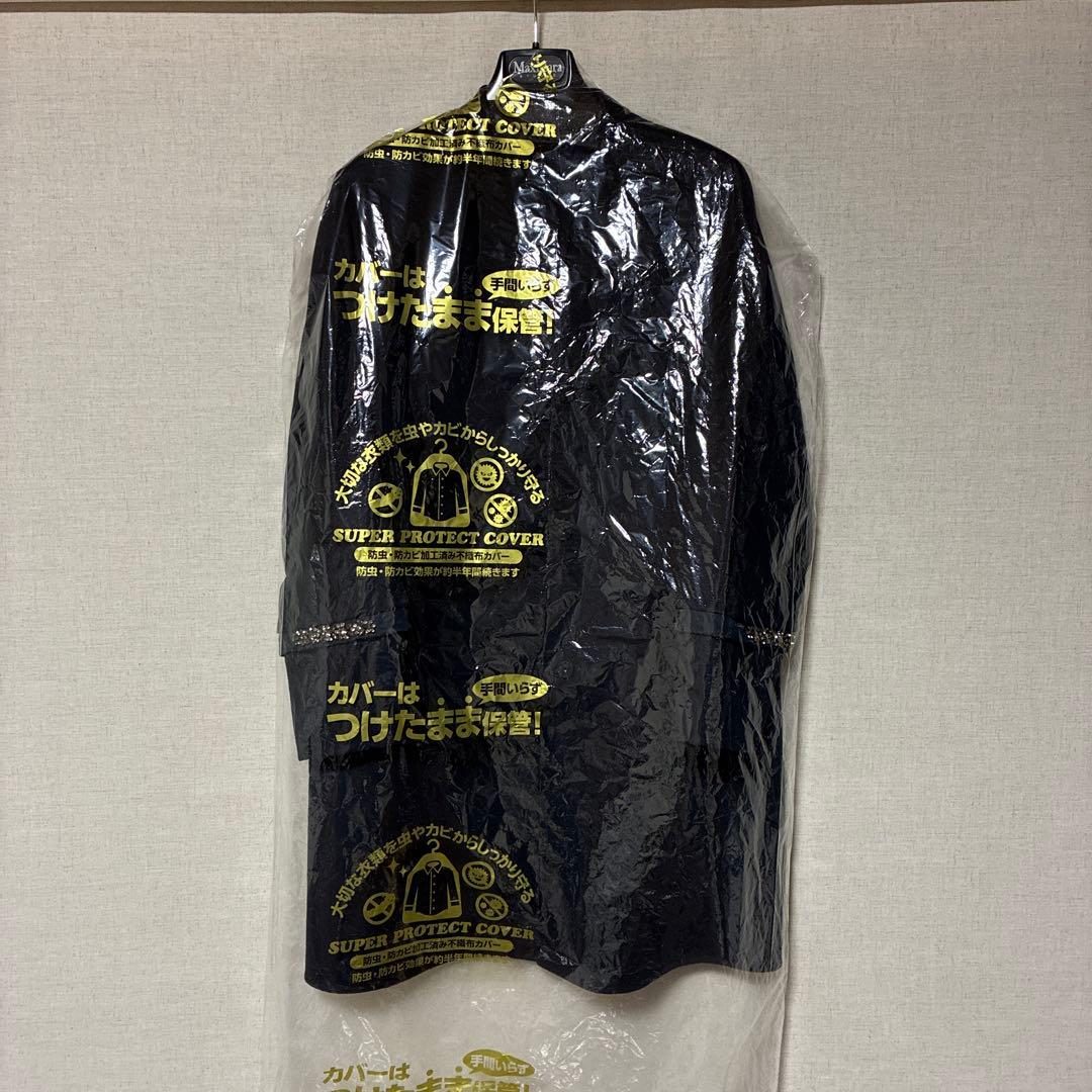 s MAXMARA ネイビー　一枚仕立て　2wayコート　取り外し可能　ビジュー