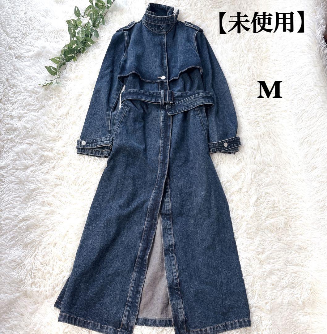 【未使用】ZARA デニム トレンチコート ロングコート デニムコート M