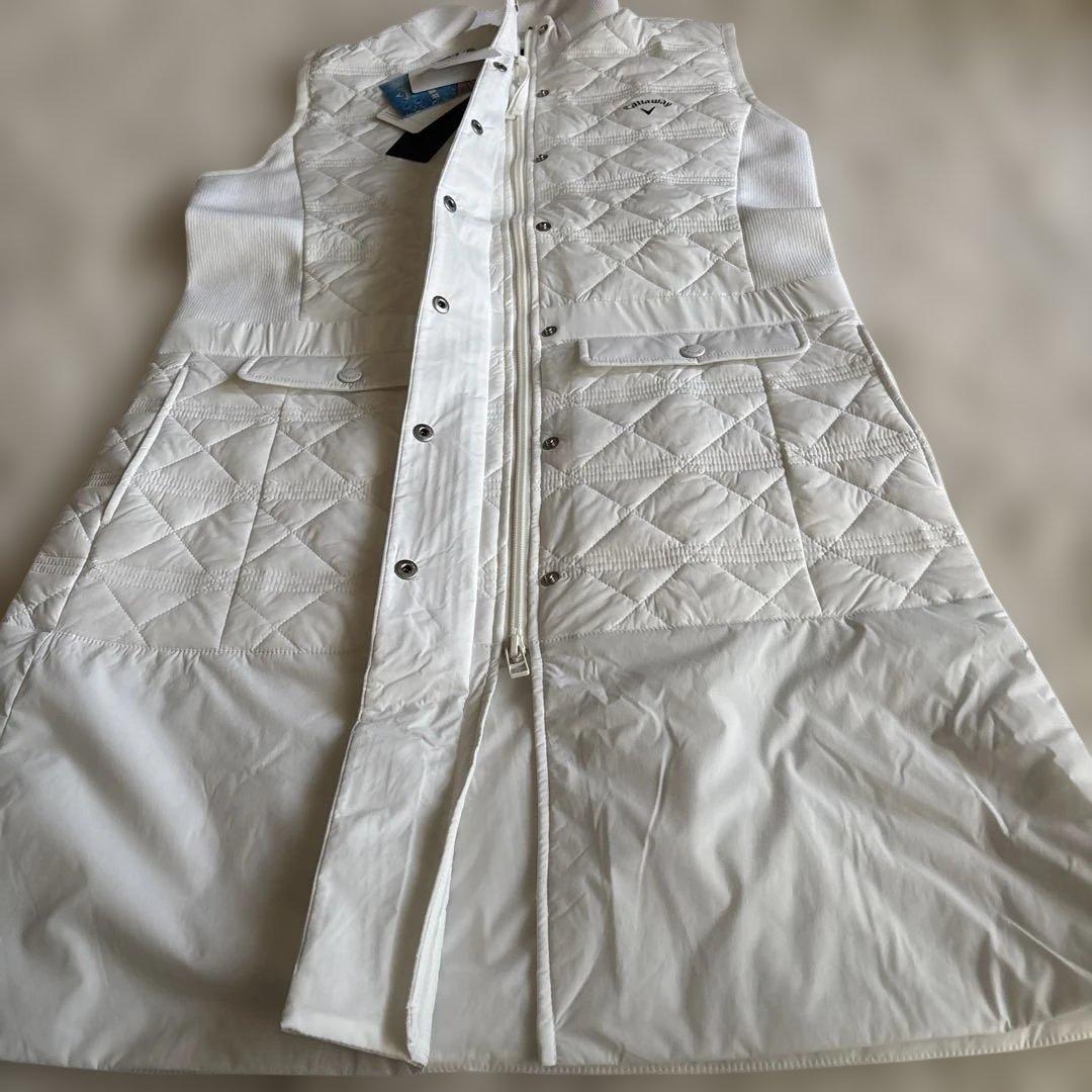 新品　キャロウェイ　中綿入りロングベスト　白　サイズLL 送料込み