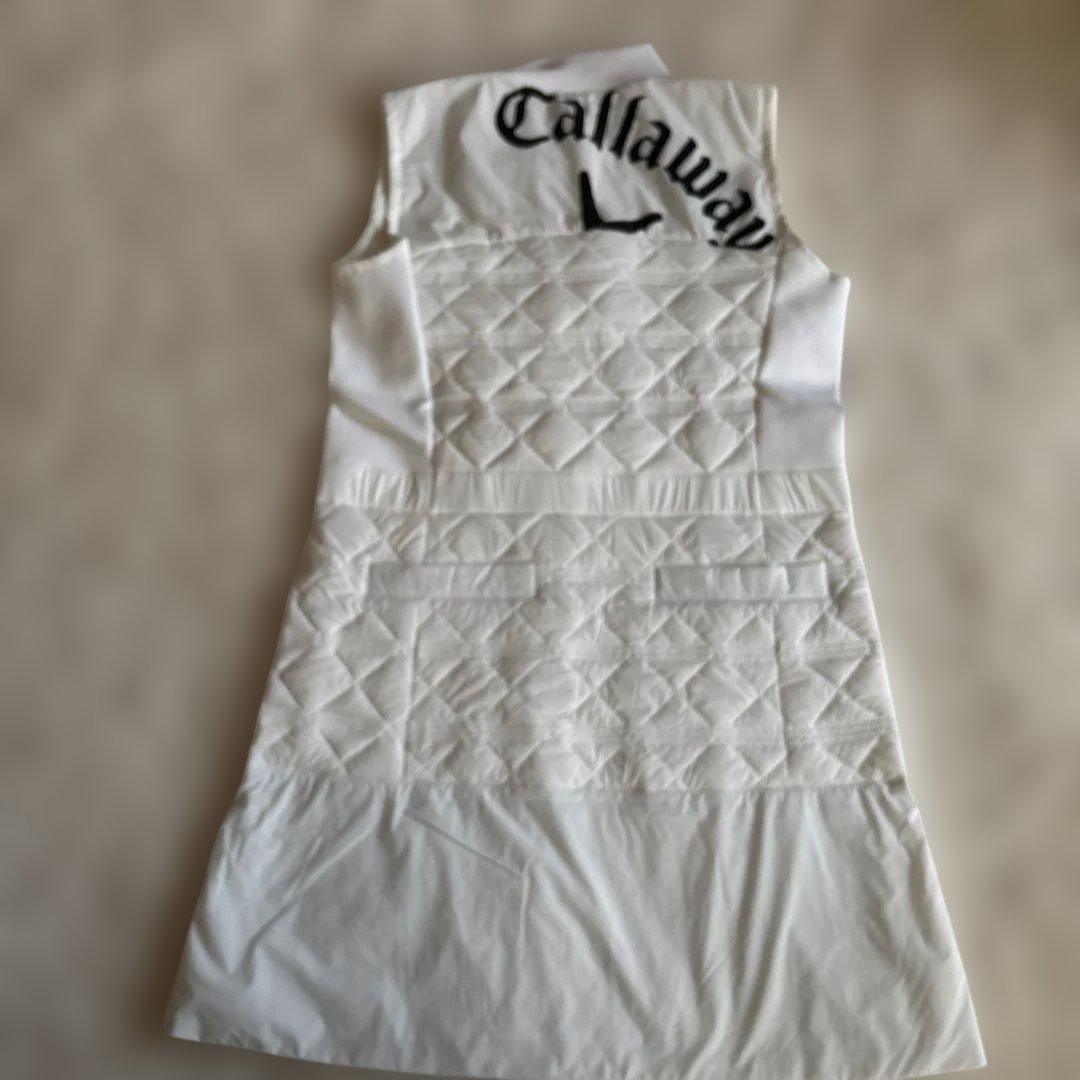新品　キャロウェイ　中綿入りロングベスト　白　サイズLL 送料込み