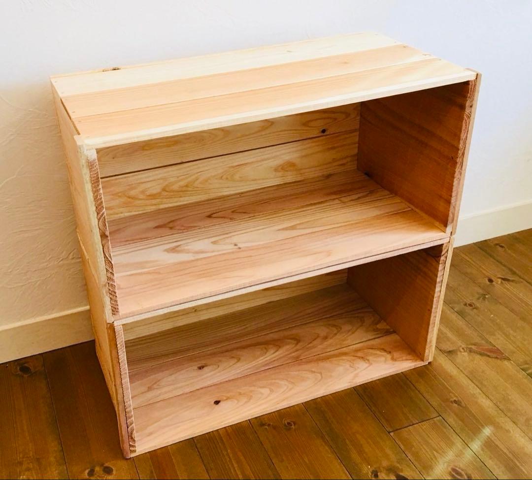 新品 りんご箱 3箱 // ウッドボックス 収納 木箱 ディスプレイ ラック 棚