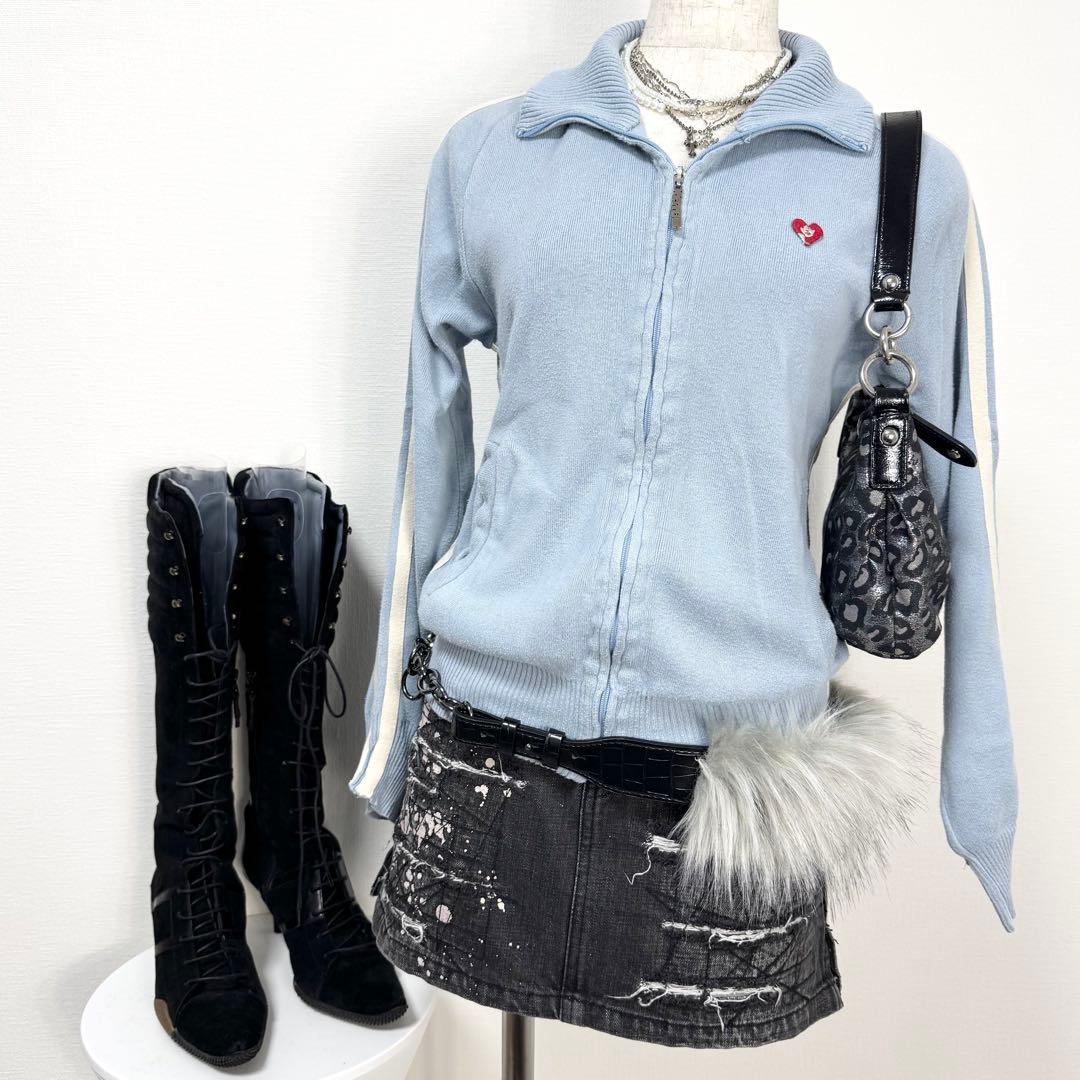 y2k❤️ 00s HYSTERIC GLAMOUR ニット トラックジャケット