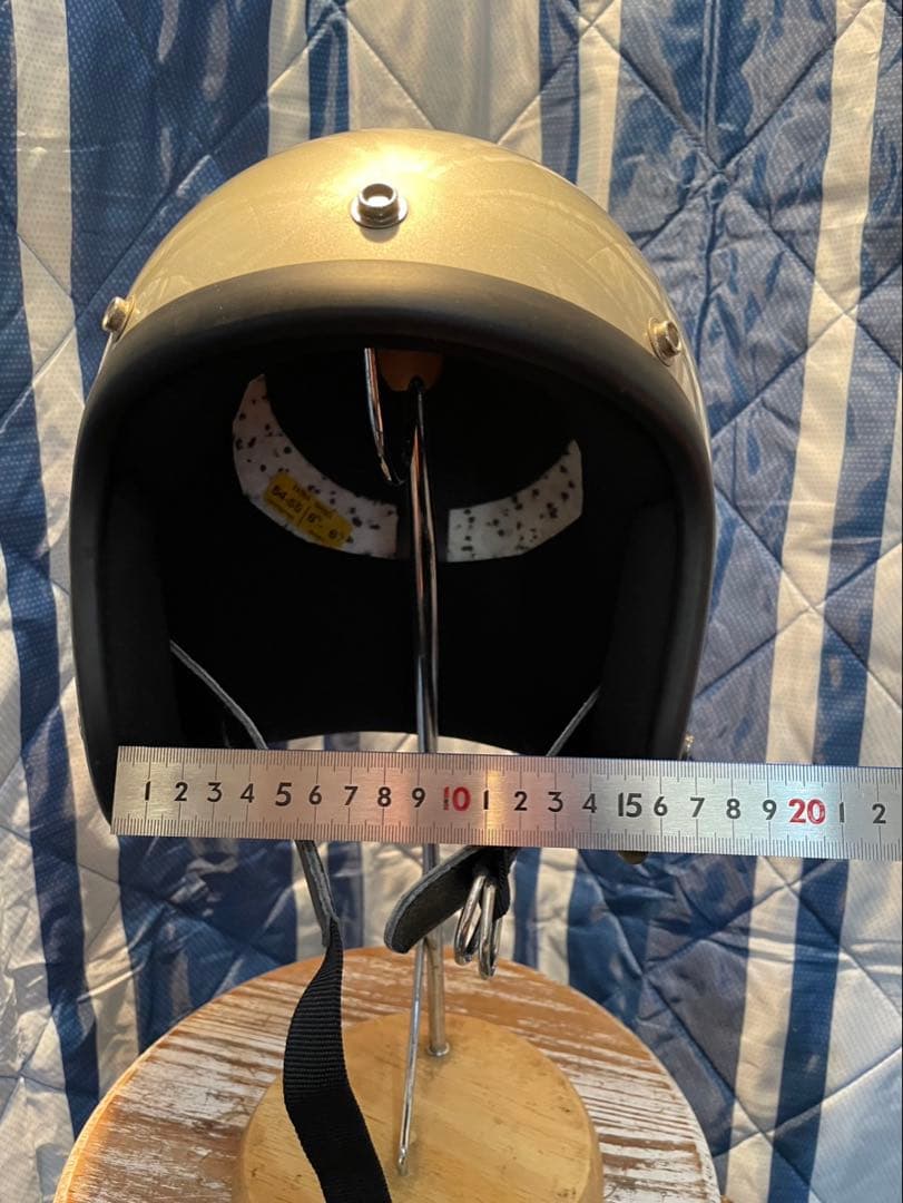 BUCO ブコ　ジェットヘルメット　目深加工済み　シルバー・シャンパンゴールド