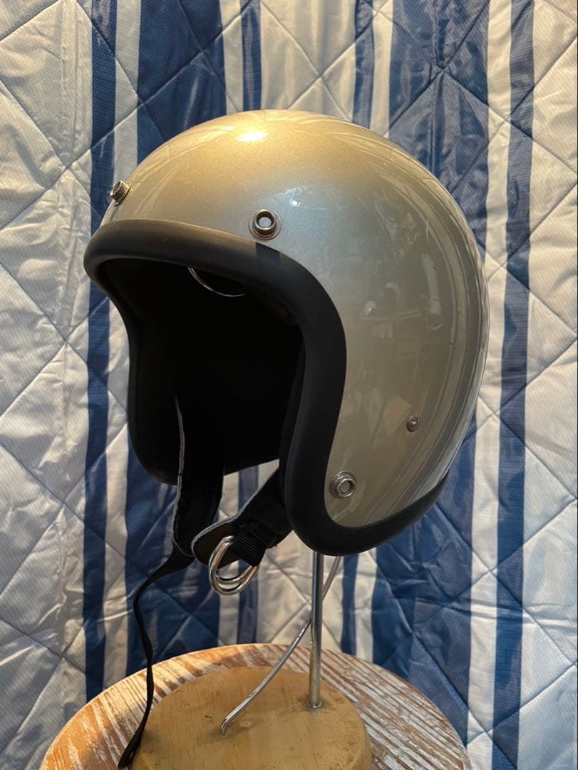 BUCO ブコ　ジェットヘルメット　目深加工済み　シルバー・シャンパンゴールド