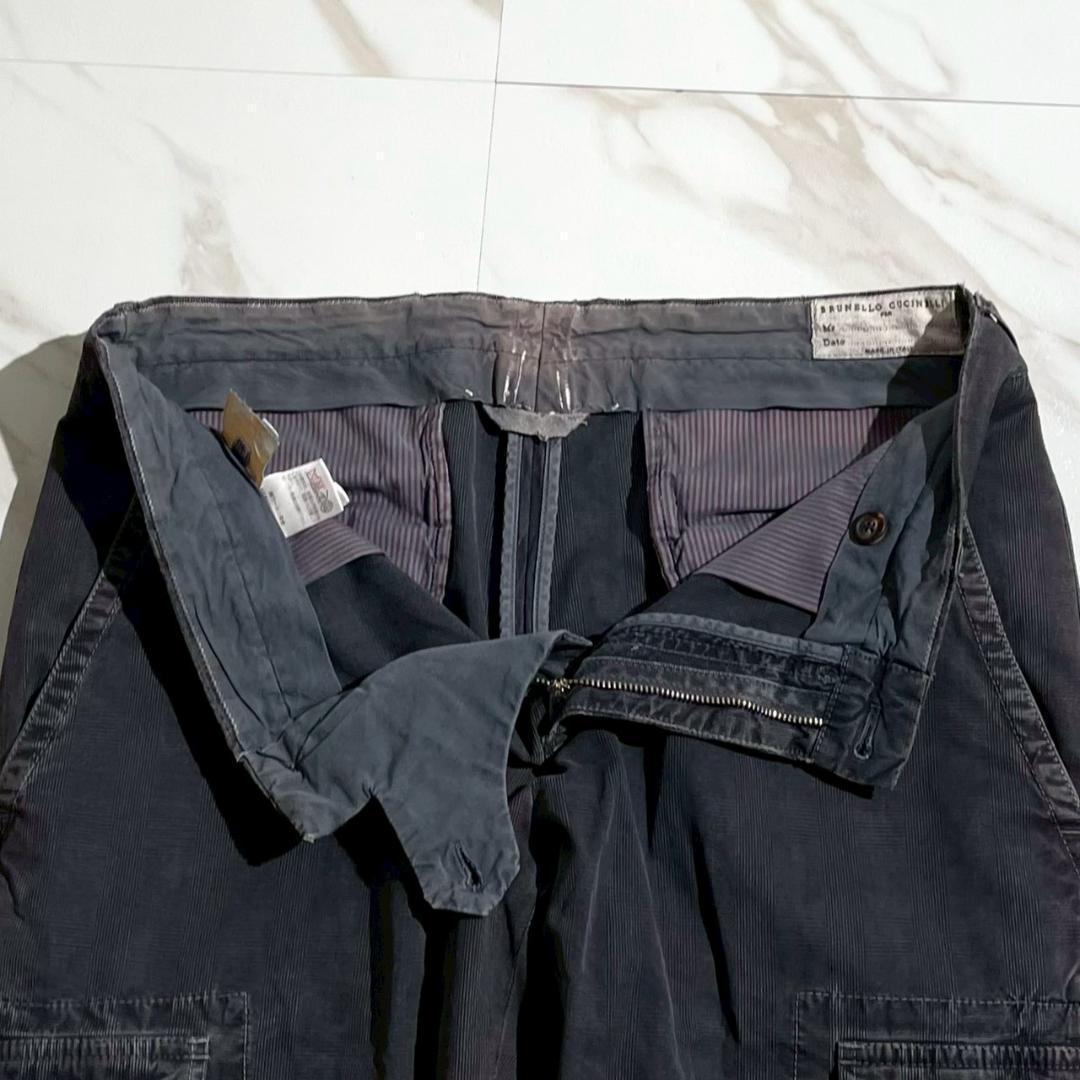 希少　BRUNELLO　ブルネロクチネリ　カーゴパンツ　チェック　グレー