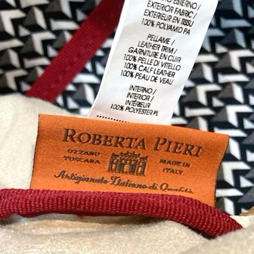 【美品】ROBERTA PIERI タタミ レザートートバッグ　グレー