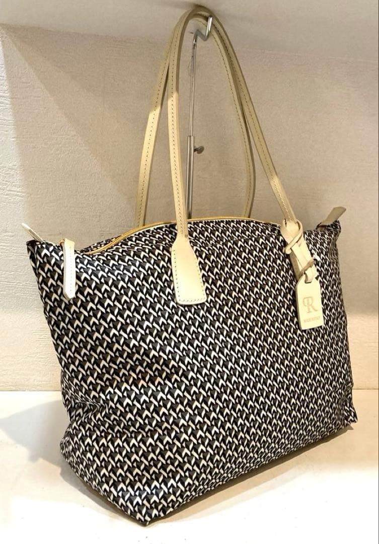 【美品】ROBERTA PIERI タタミ レザートートバッグ　グレー