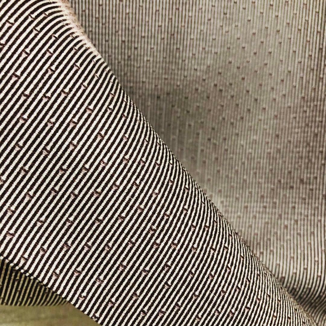 【美品　トールサイズ】江戸小紋　竹縞　桜　正絹　袷　裄丈70 身丈172