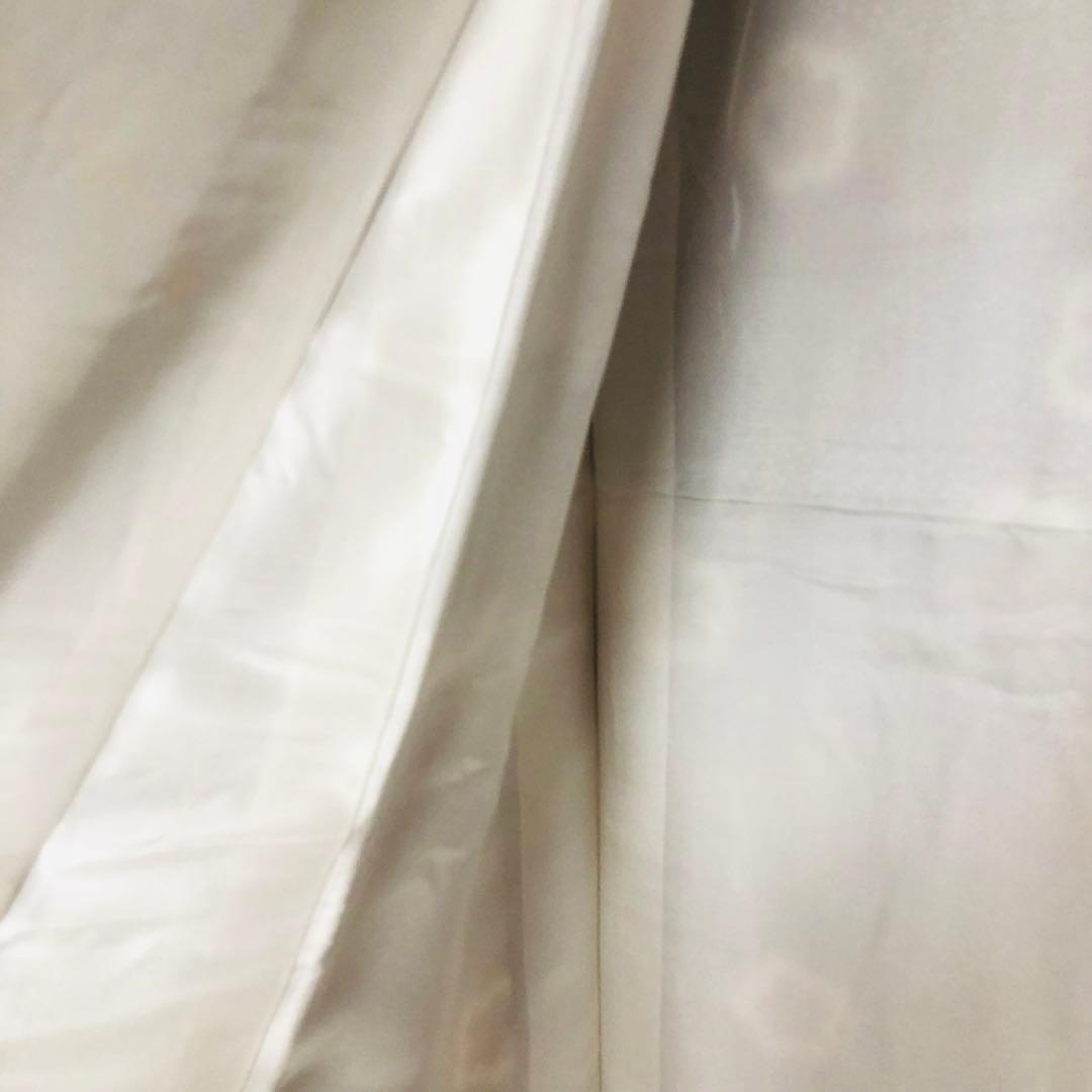 【美品　トールサイズ】江戸小紋　竹縞　桜　正絹　袷　裄丈70 身丈172