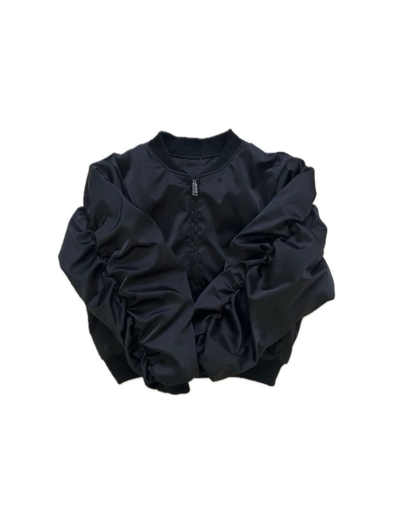 ENTIRE STUDIOS似 短丈ブラックボンバージャケット