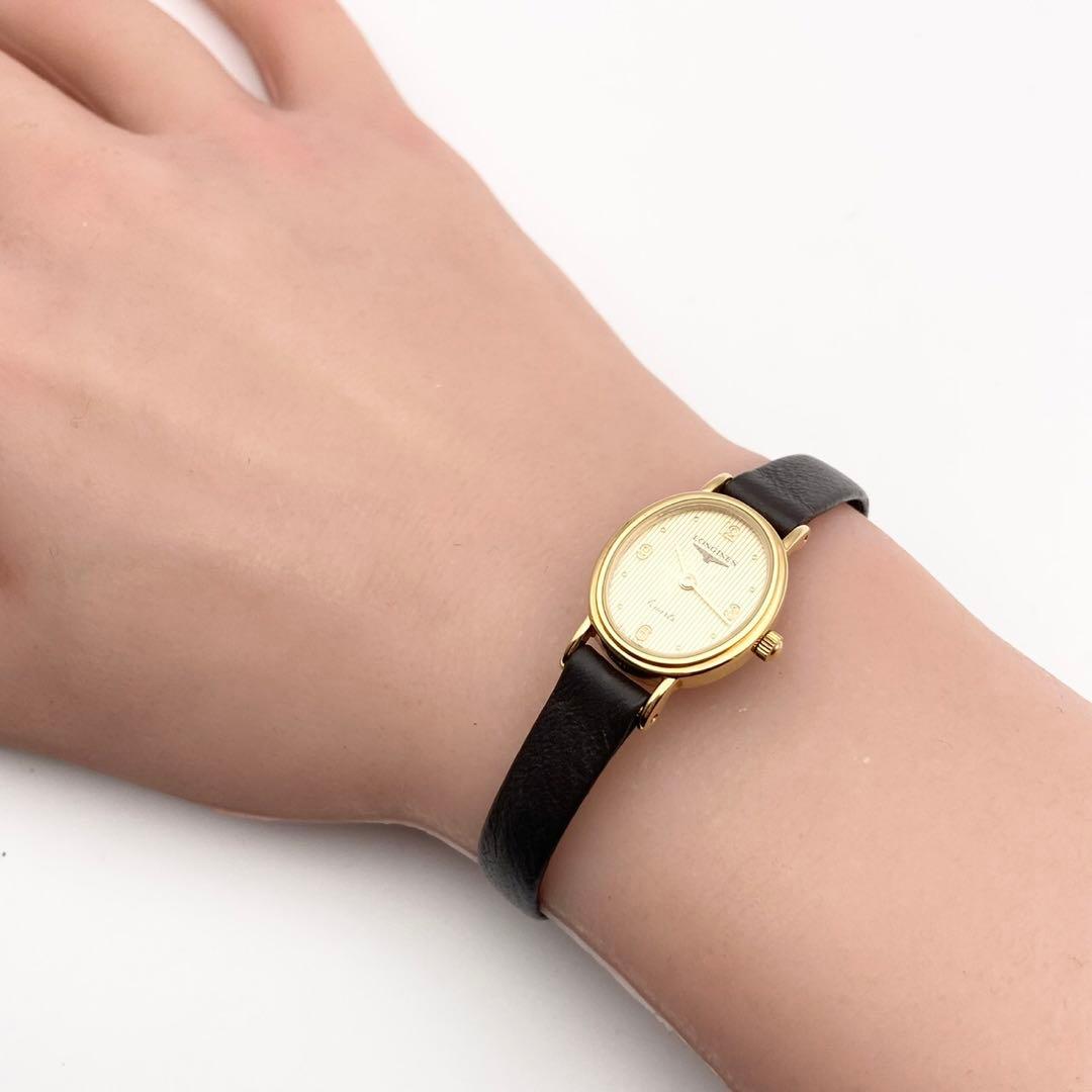 【稼働品】ロンジン クォーツ オーバル型　腕時計 ゴールド 21354319