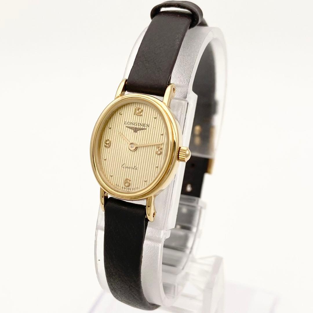 【稼働品】ロンジン クォーツ オーバル型　腕時計 ゴールド 21354319