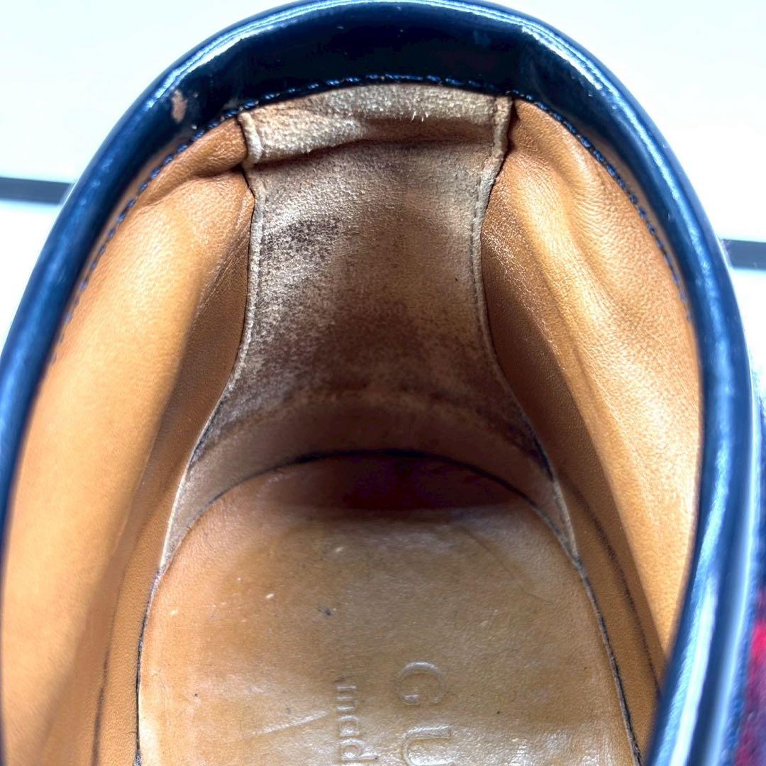 GUCCI グッチ　ブーツ　ホースビット　ローファー　ウール　GG ネイビー