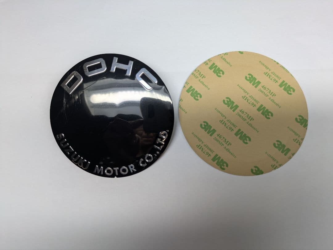 GS400スズキポイントダイナモカバーエンブレムシルバー２枚セット送料込み