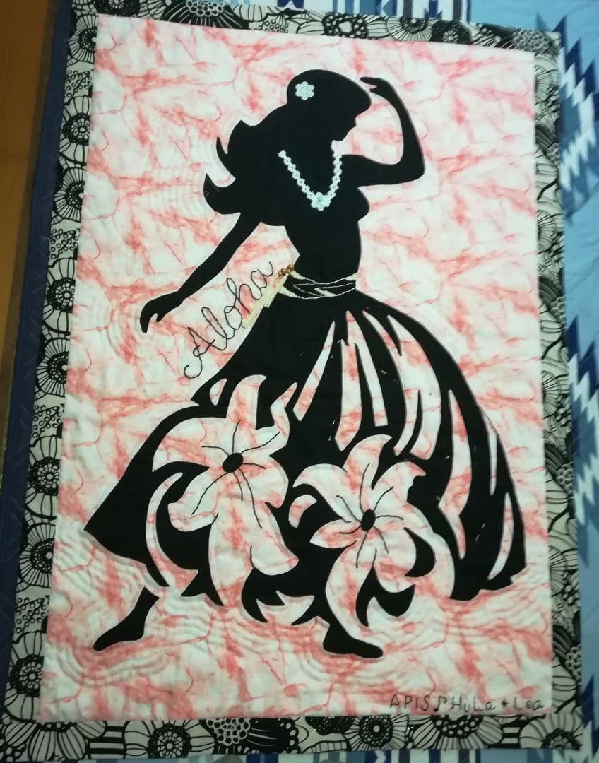 ハワイアンキルトタペストリーフラガール