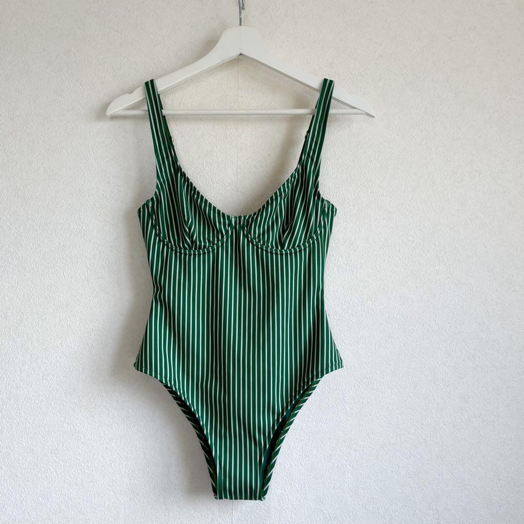 未使用 ZULU&ZEPHYR bodysuits ストライプ 水着 ワンピース