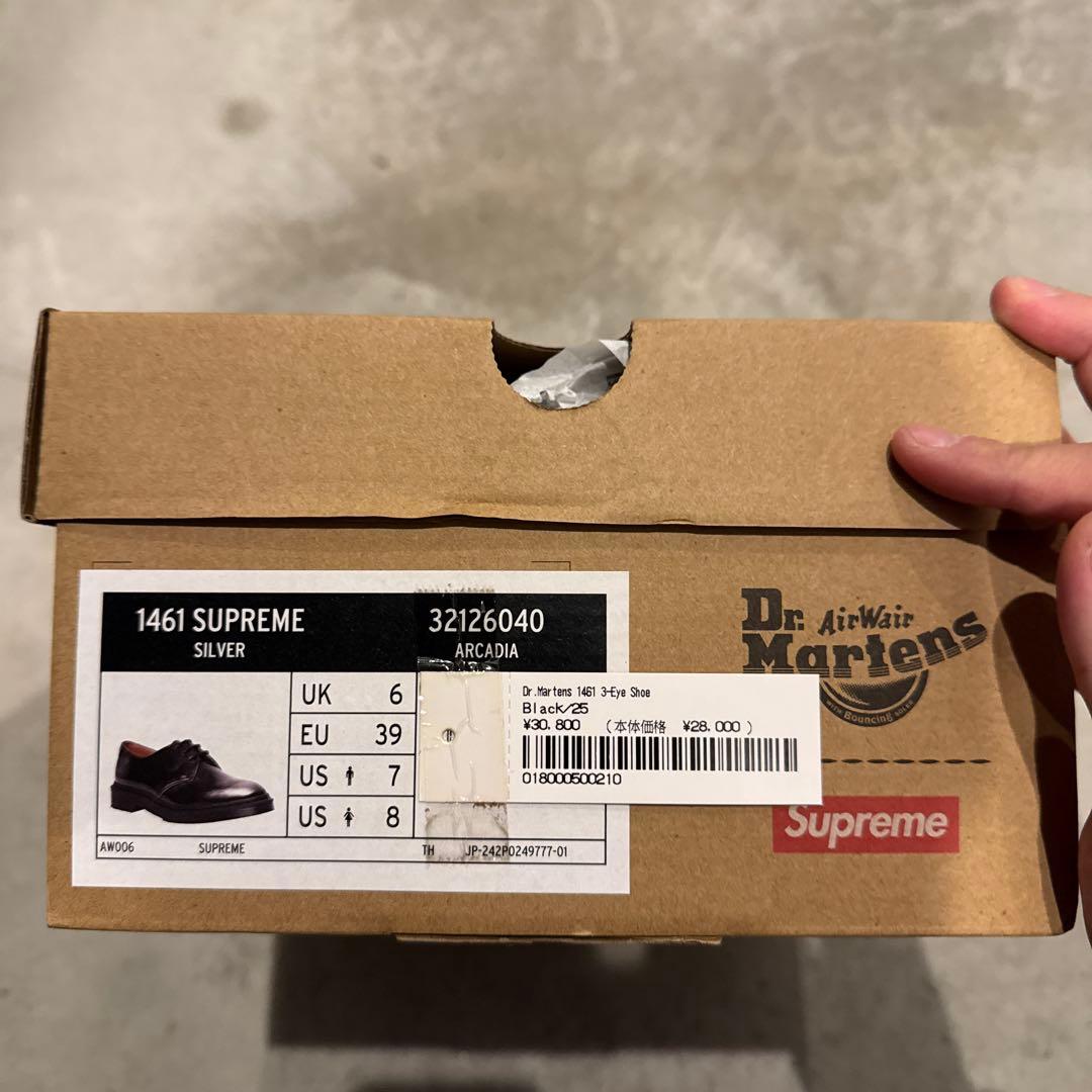靴 24ss Supreme Dr.Martens 1461 3 Eye Shoe