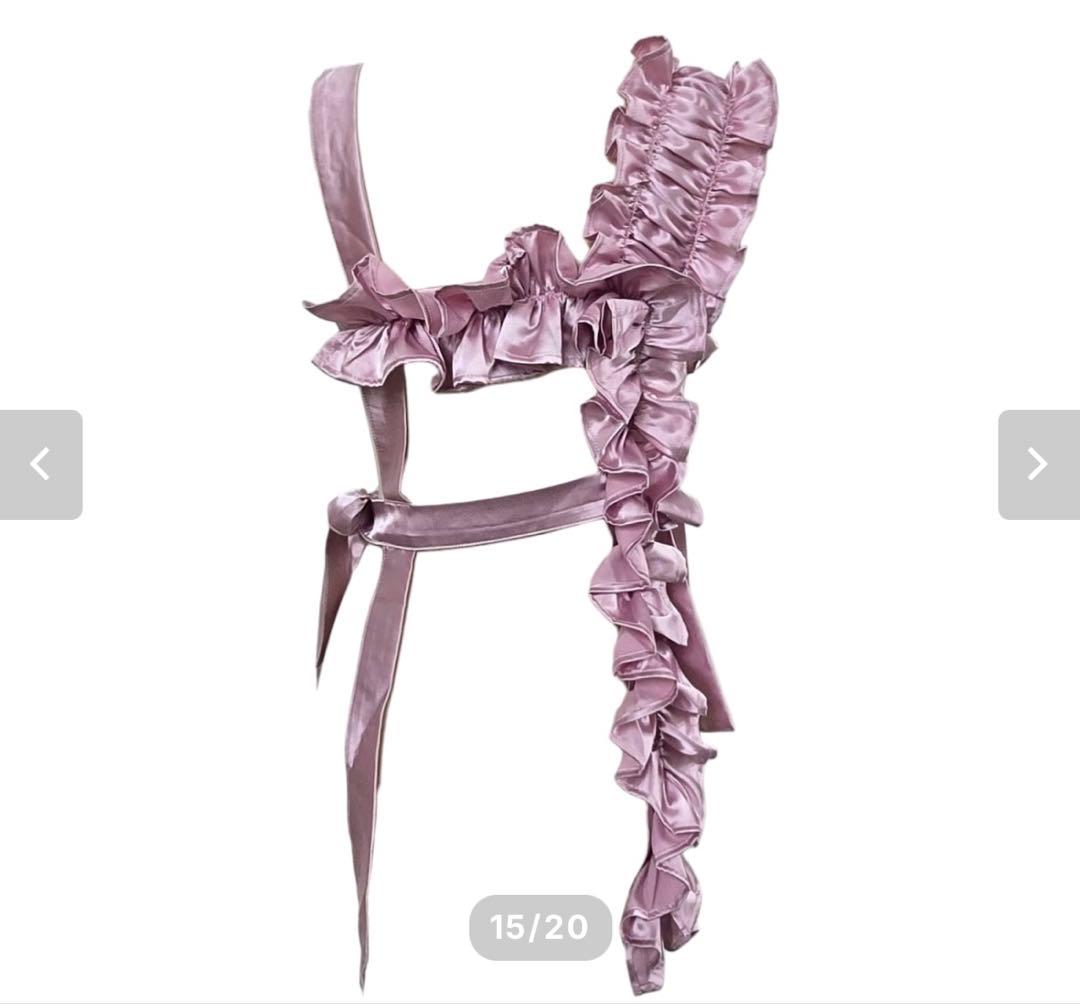 lilLilly サテンフリルハーネス リボン ピンク