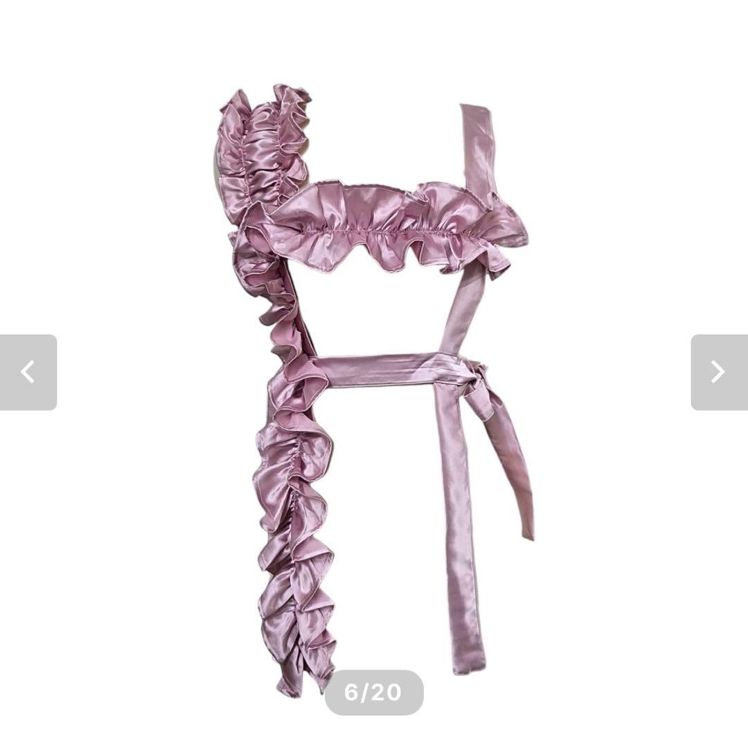 lilLilly サテンフリルハーネス リボン ピンク