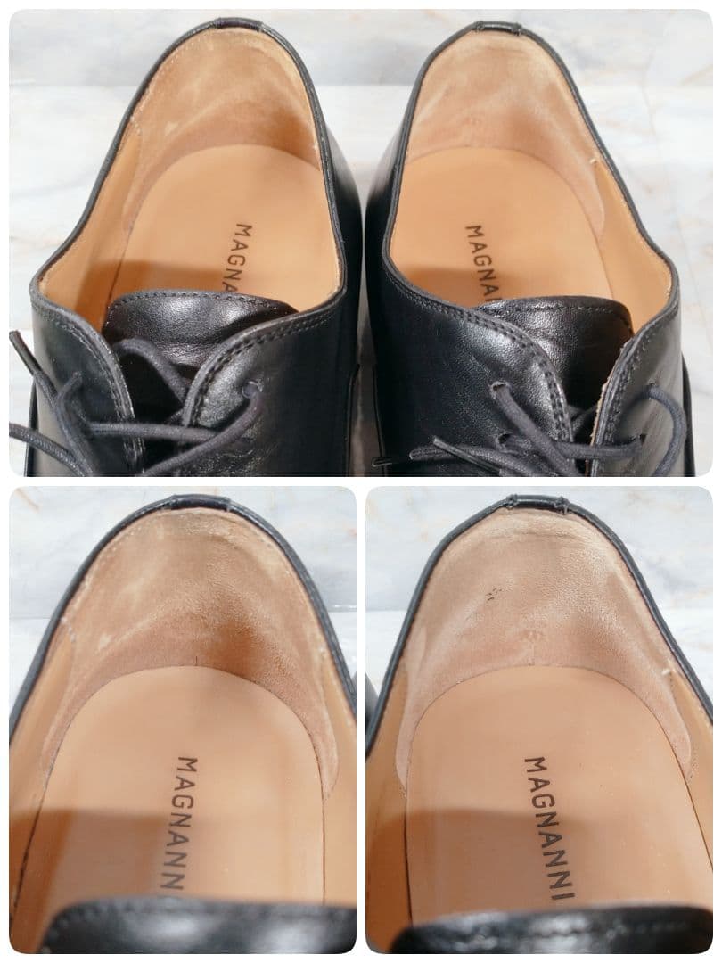 MAGNANNI 内羽根 ストレートチップ 43 黒 本革