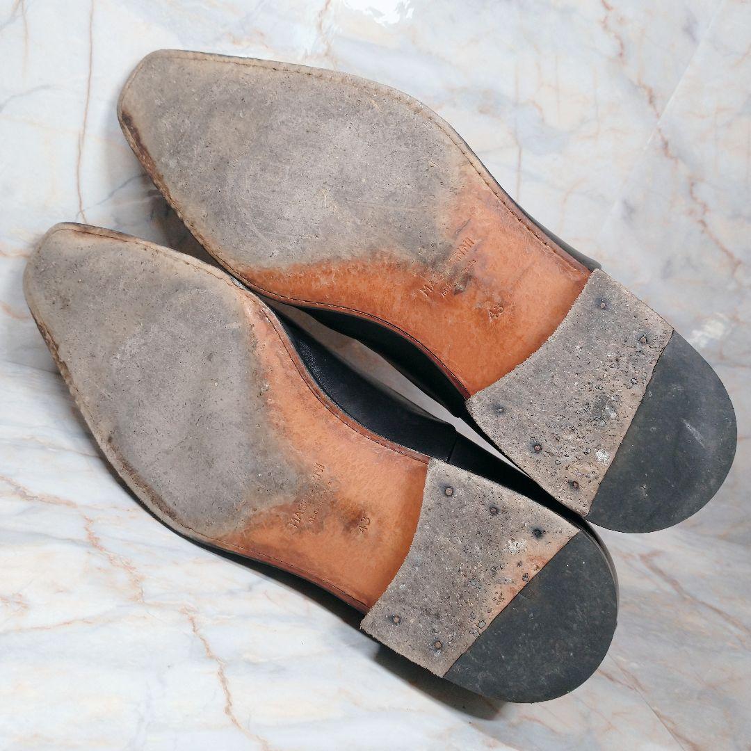 MAGNANNI 内羽根 ストレートチップ 43 黒 本革