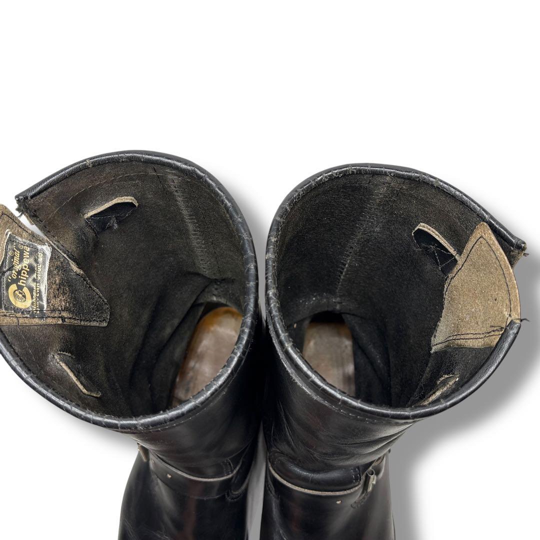 90's■Chippewa【27.0】エンジニアブーツ ブラック 黒 廃盤モデル