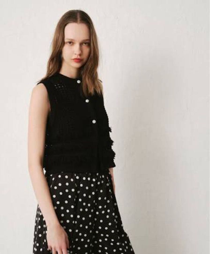 LOULOU WILLOUGHBYフリンジクロッシェジレ　アルアバイル