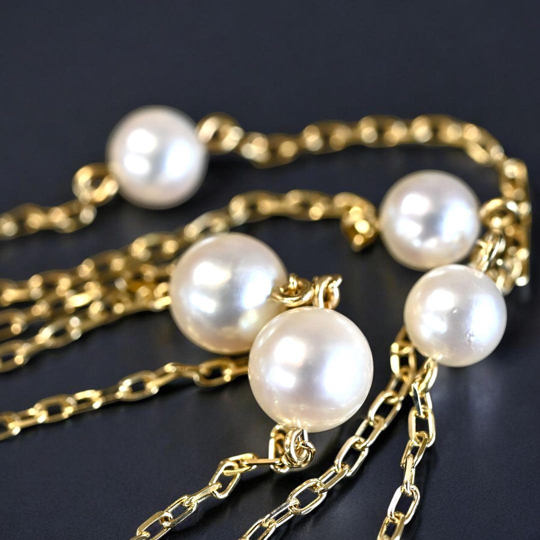 【未使用】ミキモト　花珠級　K18 ステーションパール　ネックレス　アコヤ