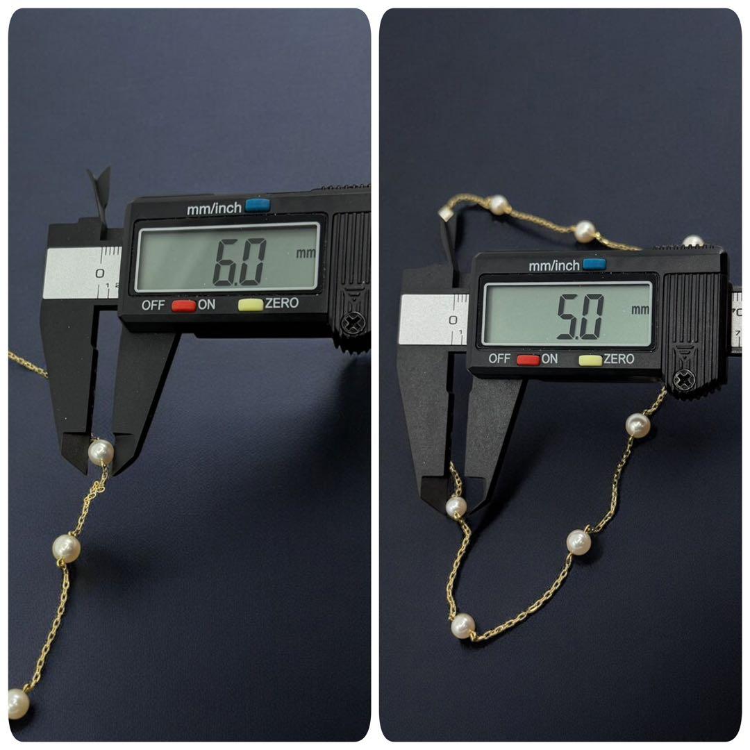 【未使用】ミキモト　花珠級　K18 ステーションパール　ネックレス　アコヤ