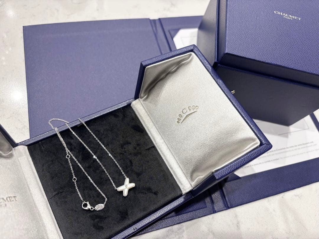 【保証書／美品】CHAUMET ショーメ リアン K18WG ネックレス