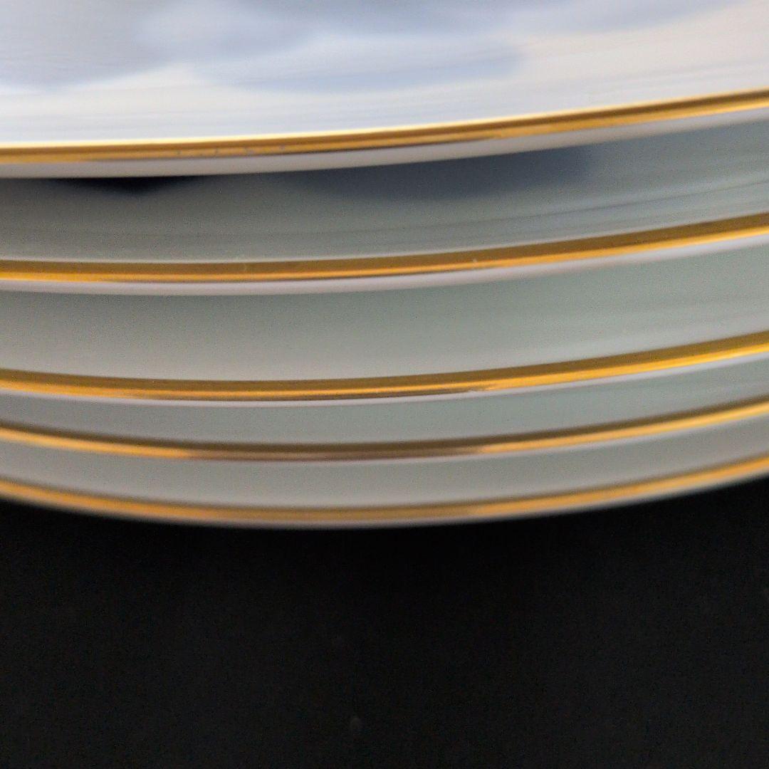 OKURA 青い花の装飾皿 日本製ブルーローズ