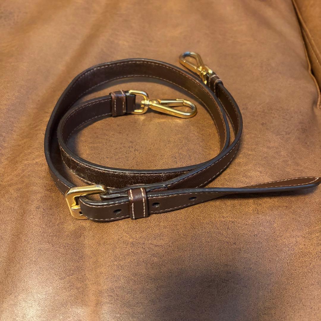 PRADA プラダ ビンテージ レザー 2Way ショルダートートバッグ 茶色