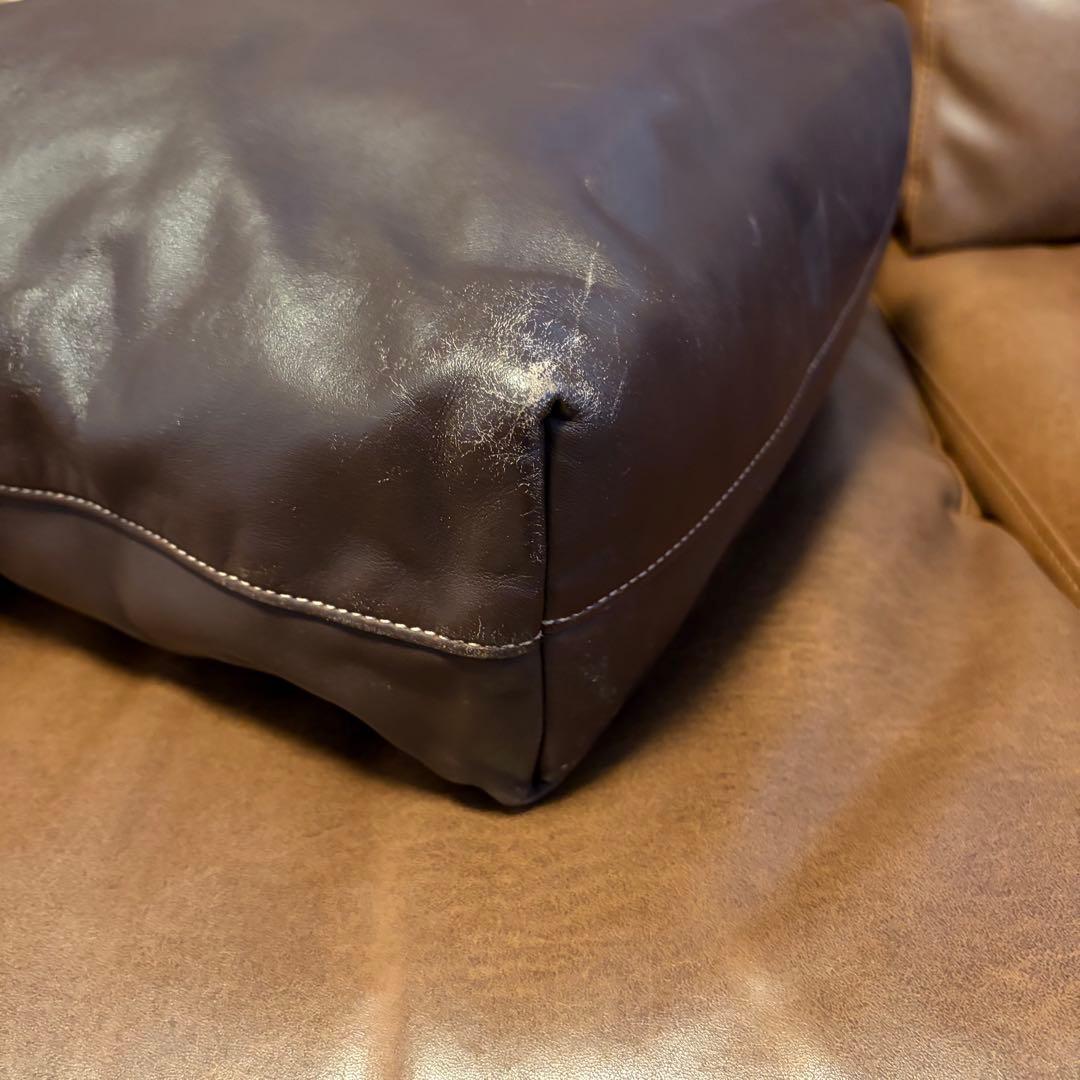 PRADA プラダ ビンテージ レザー 2Way ショルダートートバッグ 茶色